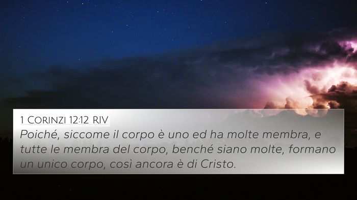 1 Corinzi 12:12 RIV Bible Verse Image