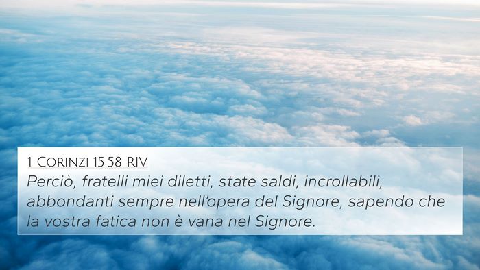 1 Corinzi 15:58 RIV Bible Verse Image
