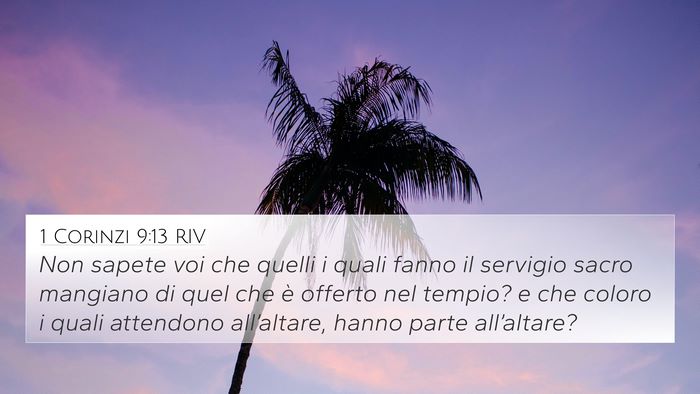 1 Corinzi 9:13 RIV Bible Verse Image