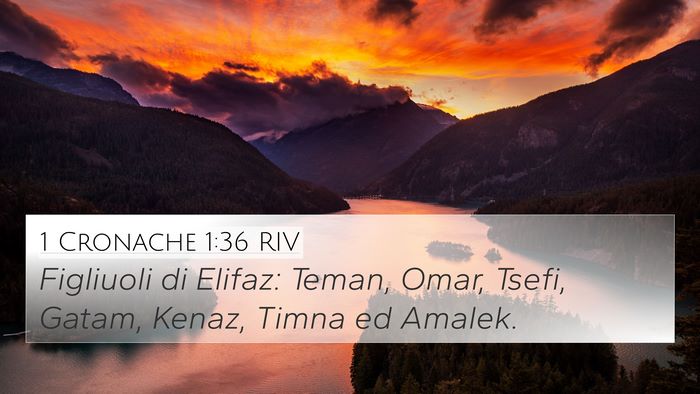 1 Cronache 1:36 RIV 4K Wallpaper - Figliuoli di Elifaz: Teman, Omar, Tsefi, Gatam, - 4K Wallpaper Bible Verse