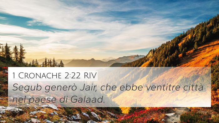 1 Cronache 2:22 RIV 4K Wallpaper - Segub generò Jair, che ebbe ventitre città nel - 4K Wallpaper Bible Verse