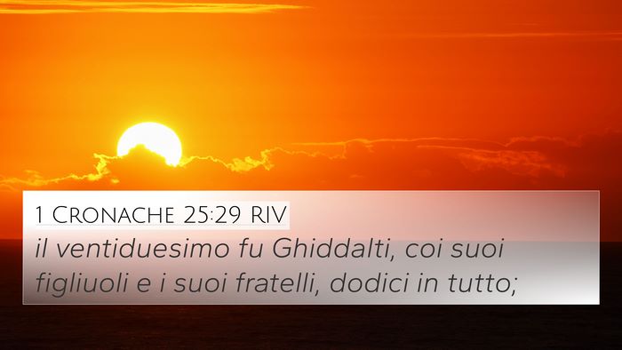 1 Cronache 25:29 RIV 4K Wallpaper - il ventiduesimo fu Ghiddalti, coi suoi figliuoli - 4K Wallpaper Bible Verse