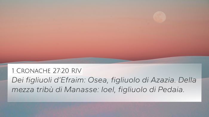 1 Cronache 27:20 RIV 4K Wallpaper - Dei figliuoli d’Efraim: Osea, figliuolo di - 4K Wallpaper Bible Verse