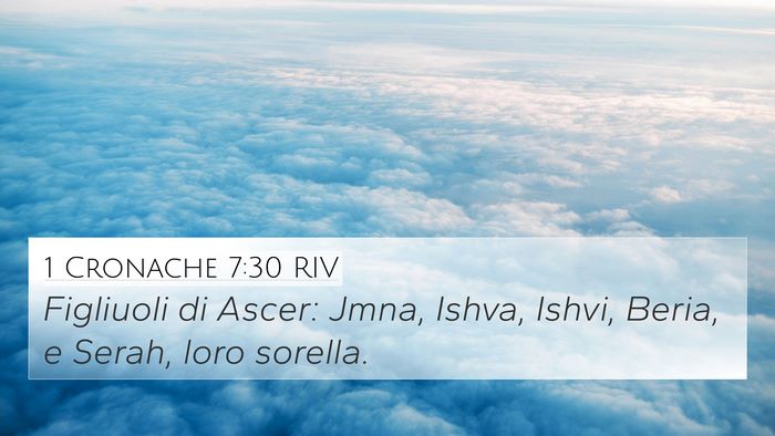 1 Cronache 7:30 RIV 4K Wallpaper - Figliuoli di Ascer: Jmna, Ishva, Ishvi, Beria, e - 4K Wallpaper Bible Verse