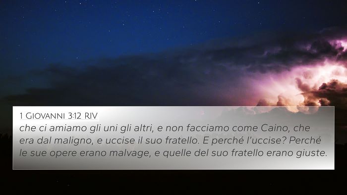 1 Giovanni 3:12 RIV Bible Verse Image
