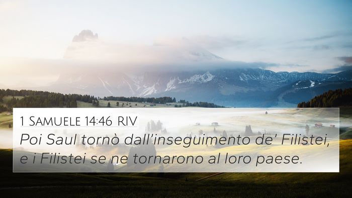 1 Samuele 14:46 RIV 4K Wallpaper - Poi Saul tornò dall’inseguimento de’ - 4K Wallpaper Bible Verse