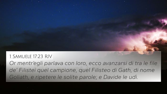 1 Samuele 17:23 RIV Bible Verse Image