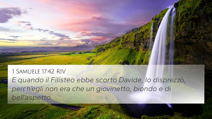 1 Samuele 17:42 RIV 4K Wallpaper - E quando il Filisteo ebbe scorto Davide, lo - 4K Wallpaper Bible Verse