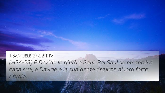 1 Samuele 24:22 RIV 4K Wallpaper - (H24-23) E Davide lo giurò a Saul. Poi Saul se - 4K Wallpaper Bible Verse