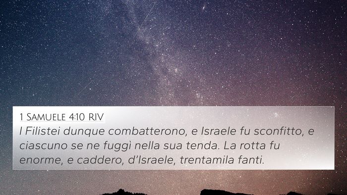 1 Samuele 4:10 RIV 4K Wallpaper - I Filistei dunque combatterono, e Israele fu - 4K Wallpaper Bible Verse