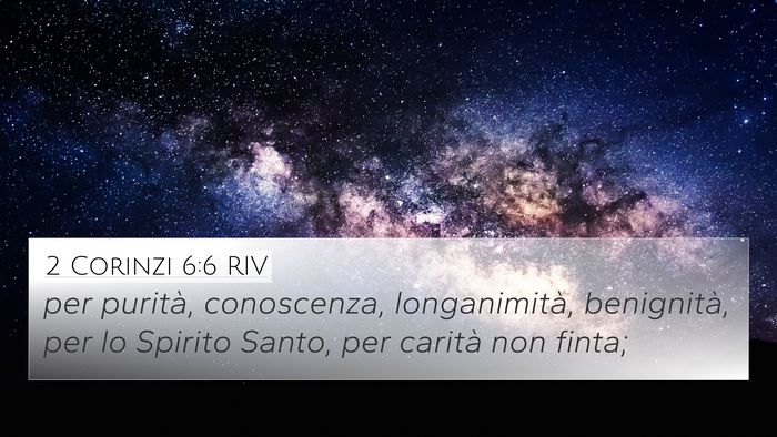 2 Corinzi 6:6 RIV Bible Verse Image