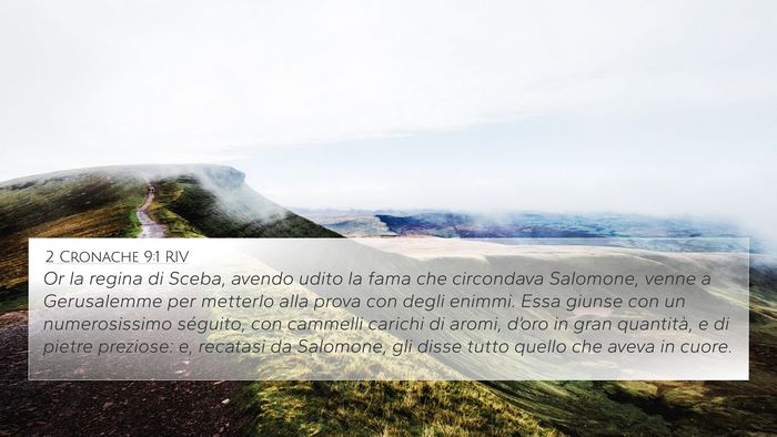 2 Cronache 9:1 RIV Bible Verse Image