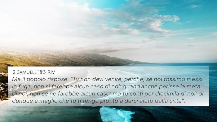 2 Samuele 18:3 RIV Bible Verse Image
