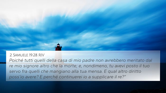 2 Samuele 19:28 RIV Bible Verse Image