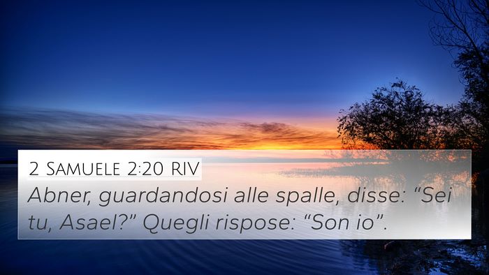 2 Samuele 2:20 RIV 4K Wallpaper - Abner, guardandosi alle spalle, disse: “Sei tu, - 4K Wallpaper Bible Verse