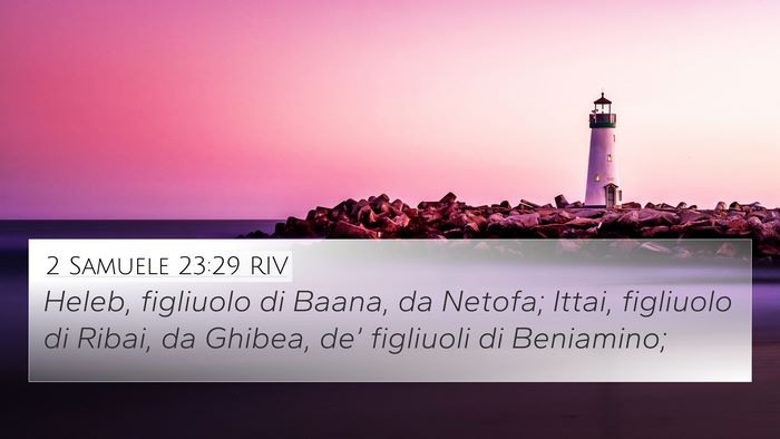 2 Samuele 23:29 RIV 4K Wallpaper - Heleb, figliuolo di Baana, da Netofa; Ittai, - 4K Wallpaper Bible Verse