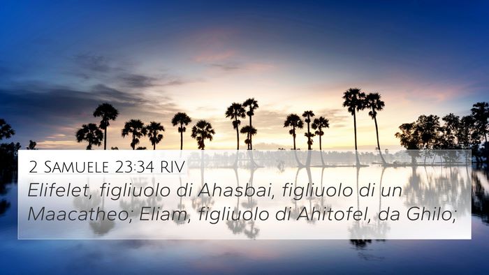 2 Samuele 23:34 RIV 4K Wallpaper - Elifelet, figliuolo di Ahasbai, figliuolo di un - 4K Wallpaper Bible Verse