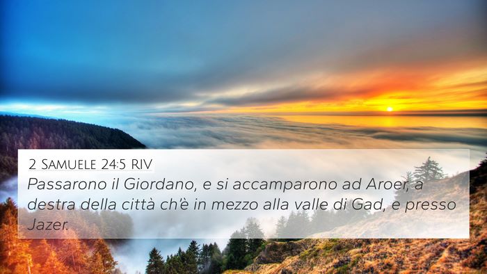 2 Samuele 24:5 RIV 4K Wallpaper - Passarono il Giordano, e si accamparono ad Aroer, - 4K Wallpaper Bible Verse