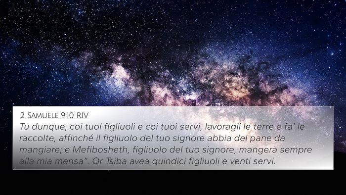 2 Samuele 9:10 RIV Bible Verse Image