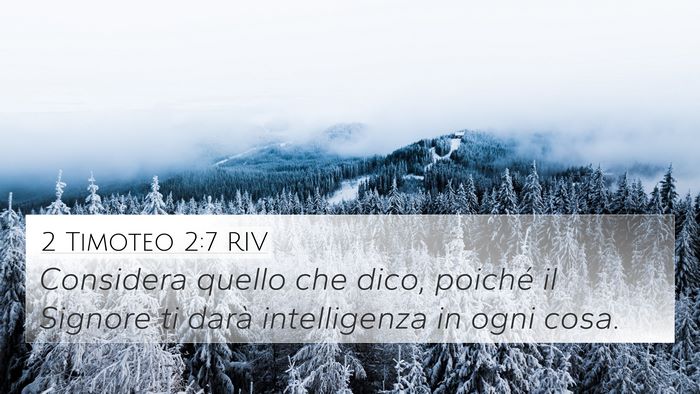 2 Timoteo 2:7 RIV 4K Wallpaper - Considera quello che dico, poiché il Signore ti - 4K Wallpaper Bible Verse