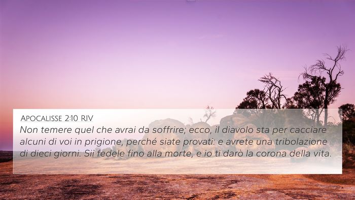 Apocalisse 2:10 RIV Bible Verse Image