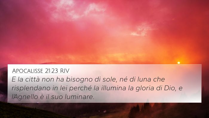 Apocalisse 21:23 RIV Bible Verse Image