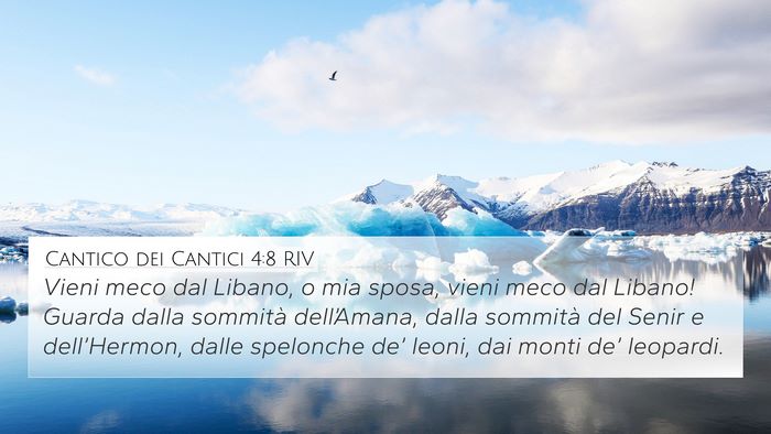 Cantico dei Cantici 4:8 RIV Bible Verse Image
