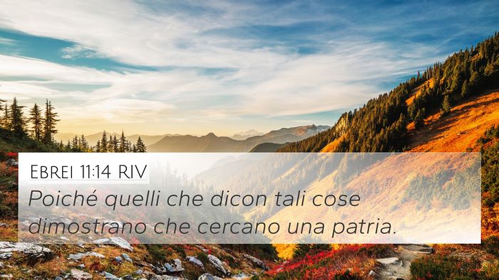 Ebrei 11:14 RIV Bible Verse Image