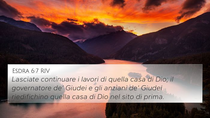 Esdra 6:7 RIV 4K Wallpaper - Lasciate continuare i lavori di quella casa di - 4K Wallpaper Bible Verse