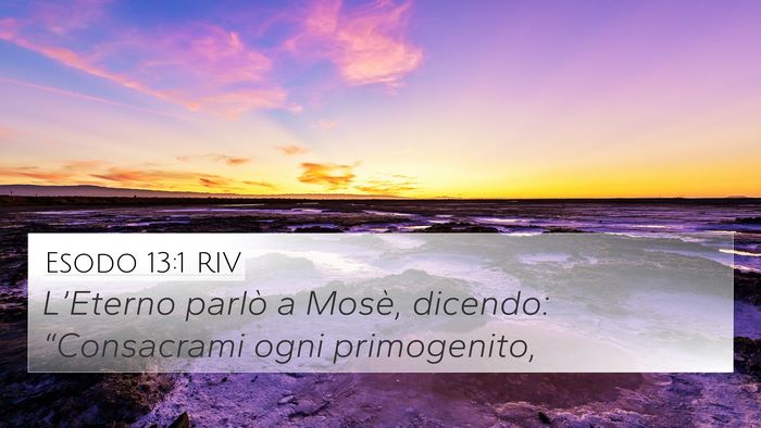 Esodo 13:1 RIV 4K Wallpaper - L’Eterno parlò a Mosè, dicendo: “Consacrami - 4K Wallpaper Bible Verse