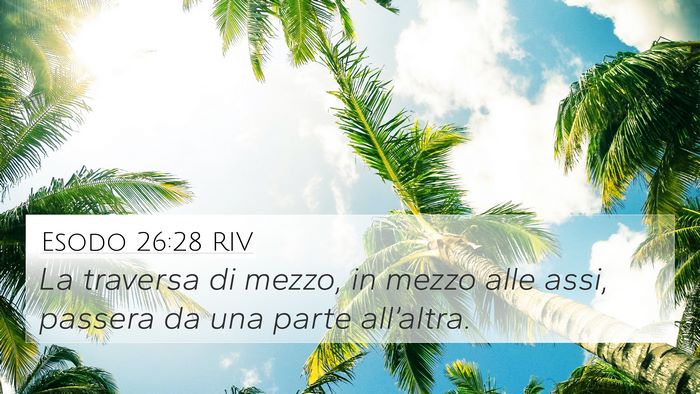 Esodo 26:28 RIV 4K Wallpaper - La traversa di mezzo, in mezzo alle assi, passera - 4K Wallpaper Bible Verse