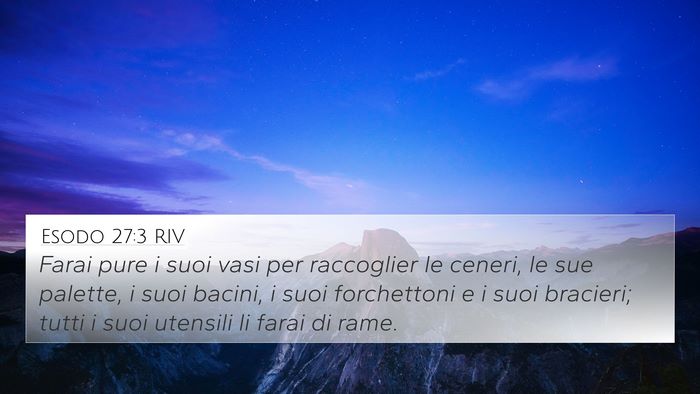 Esodo 27:3 RIV Bible Verse Image