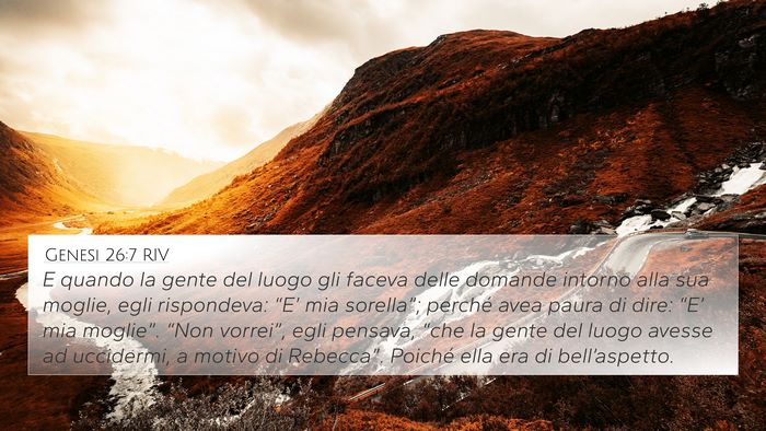 Genesi 26:7 RIV Bible Verse Image