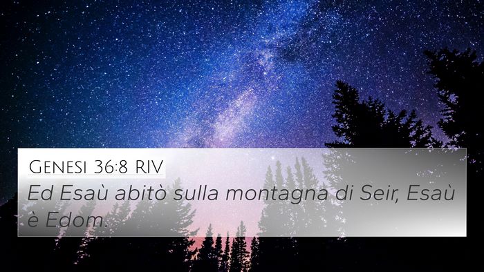 Genesi 36:8 RIV Bible Verse Image
