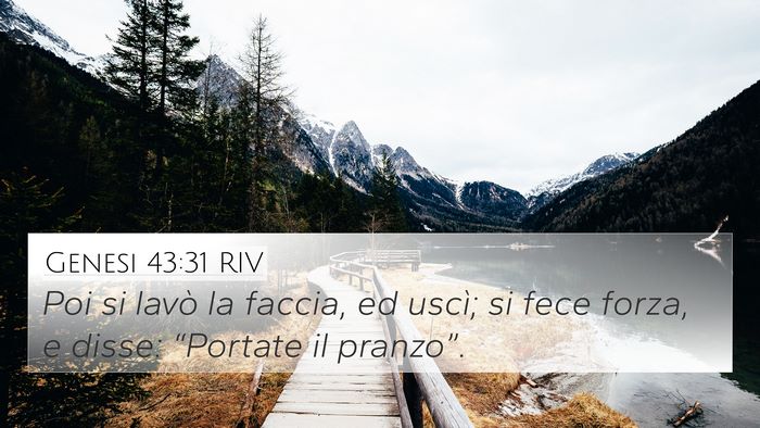 Genesi 43:31 RIV 4K Wallpaper - Poi si lavò la faccia, ed uscì; si fece forza, - 4K Wallpaper Bible Verse