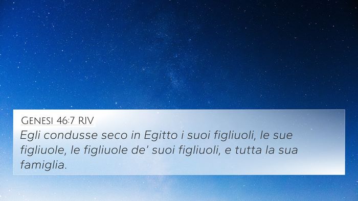 Genesi 46:7 RIV 4K Wallpaper - Egli condusse seco in Egitto i suoi figliuoli, le - 4K Wallpaper Bible Verse