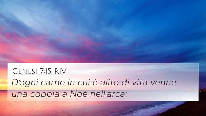 Genesi 7:15 RIV 4K Wallpaper - D’ogni carne in cui è alito di vita venne una - 4K Wallpaper Bible Verse