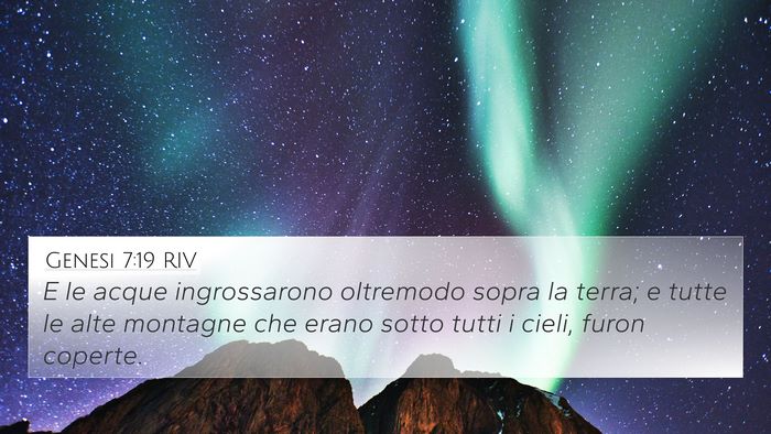 Genesi 7:19 RIV 4K Wallpaper - E le acque ingrossarono oltremodo sopra la terra; - 4K Wallpaper Bible Verse