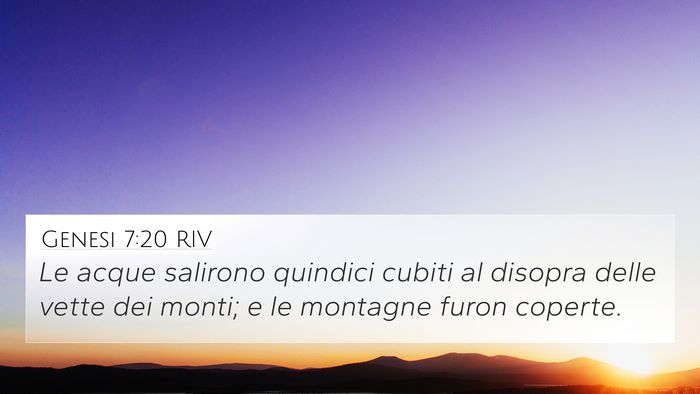 Genesi 7:20 RIV 4K Wallpaper - Le acque salirono quindici cubiti al disopra - 4K Wallpaper Bible Verse