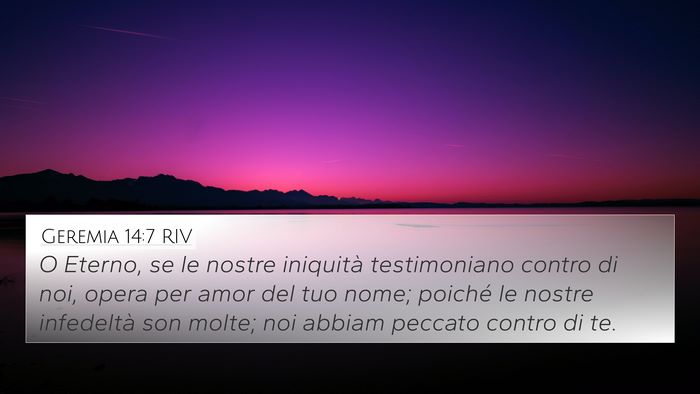 Geremia 14:7 RIV Bible Verse Image