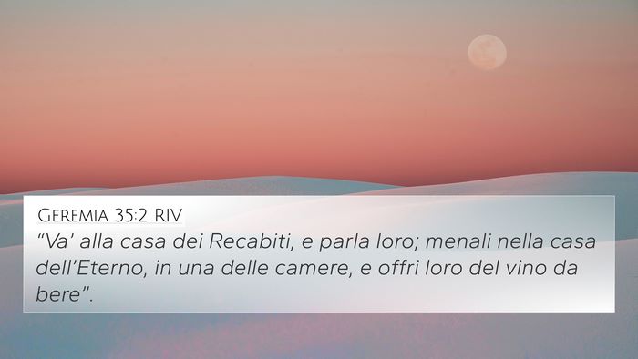 Geremia 35:2 RIV Bible Verse Image