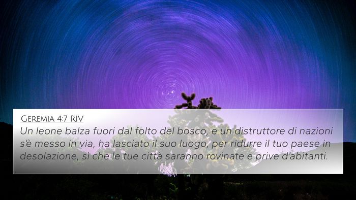 Geremia 4:7 RIV Bible Verse Image