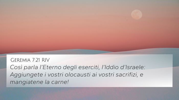Geremia 7:21 RIV 4K Wallpaper - Così parla l’Eterno degli eserciti, l’Iddio - 4K Wallpaper Bible Verse