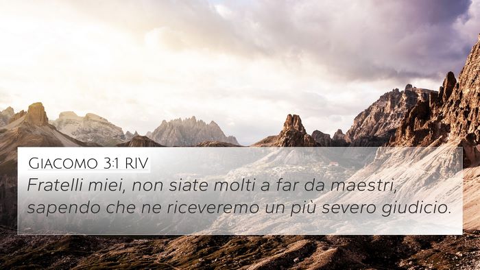 Giacomo 3:1 RIV Bible Verse Image