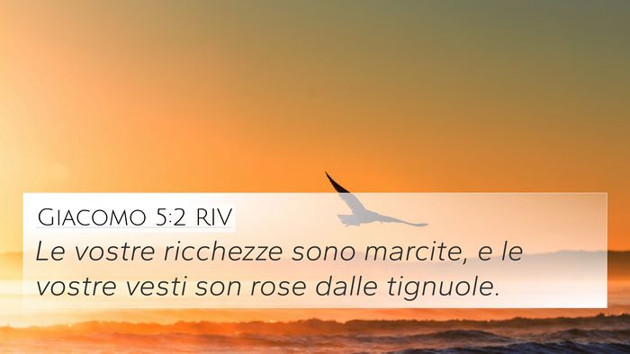 Giacomo 5:2 RIV 4K Wallpaper - Le vostre ricchezze sono marcite, e le vostre - 4K Wallpaper Bible Verse