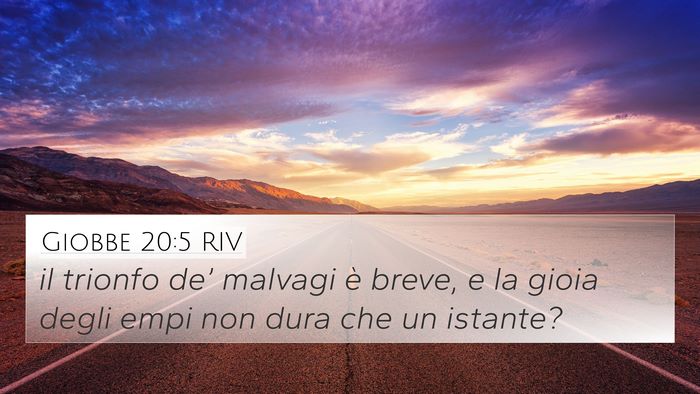 Giobbe 20:5 RIV Bible Verse Image