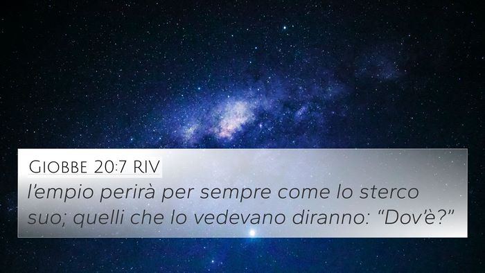 Giobbe 20:7 RIV Bible Verse Image