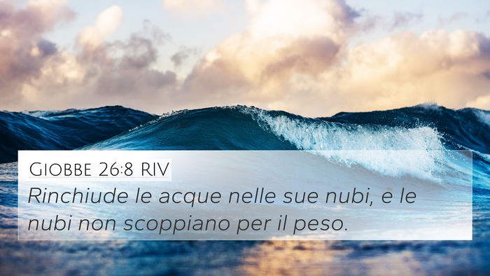 Giobbe 26:8 RIV Bible Verse Image