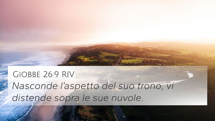 Giobbe 26:9 RIV 4K Wallpaper - Nasconde l’aspetto del suo trono, vi distende - 4K Wallpaper Bible Verse