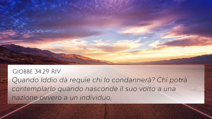 Giobbe 34:29 RIV Bible Verse Image